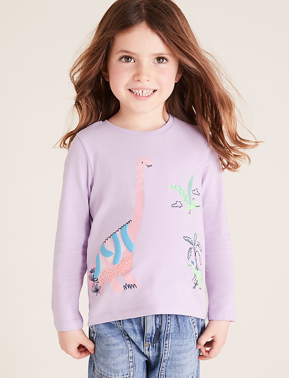 3pk Pure Cotton Dinosaur Tops (2-7 Yrs)