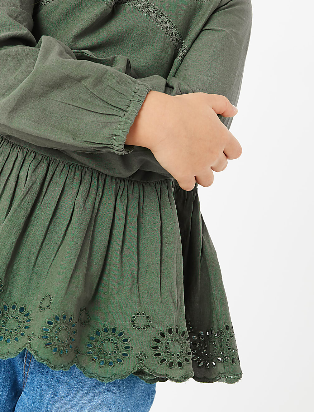 Cotton Broderie Frill Blouse (2-7 Yrs)