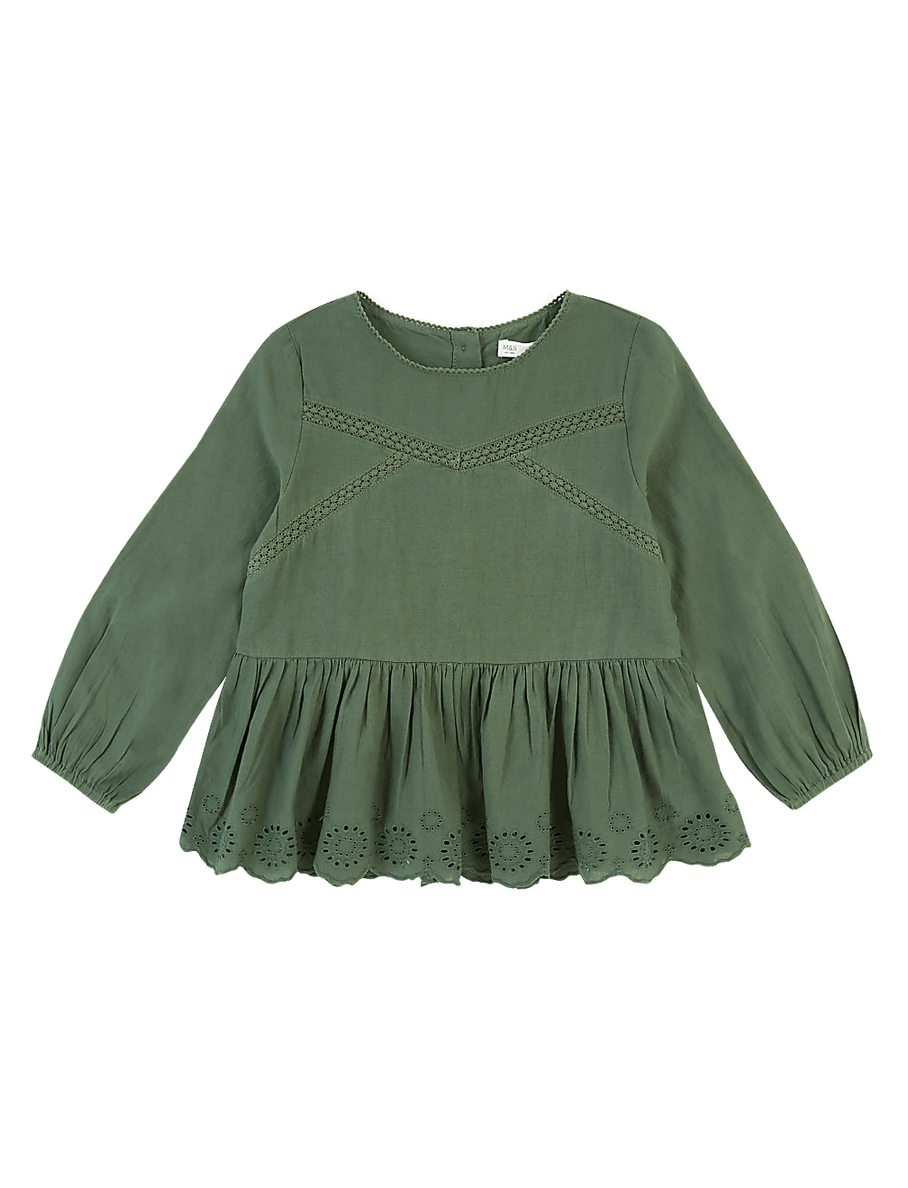 Cotton Broderie Frill Blouse (2-7 Yrs)