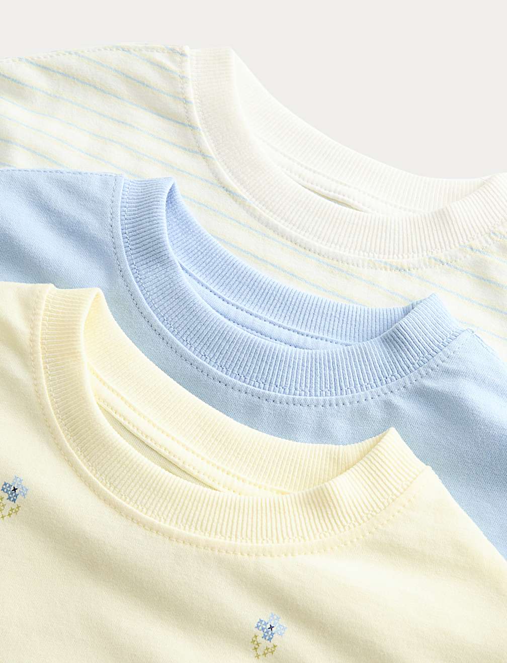 3 Pack Pure Cotton Floral T-Shirts (2-8 Yrs)