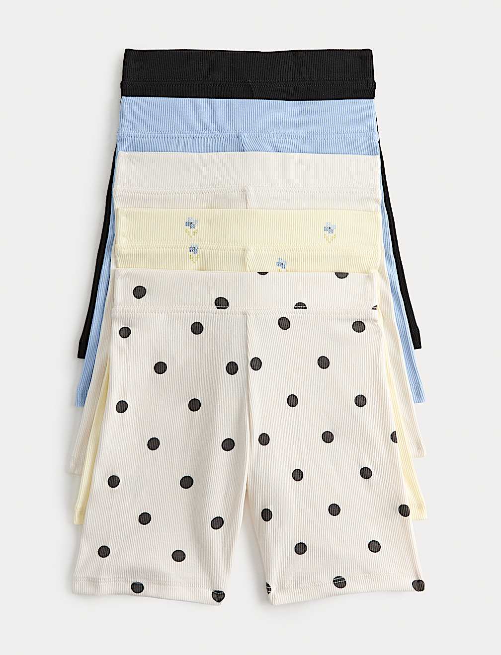 5 Pack Cotton Rich Patterned Cycling Shorts (2-8 Years)