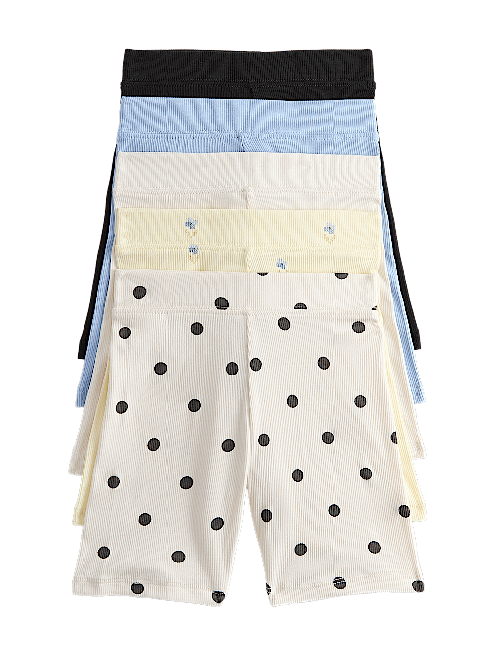 5 Pack Cotton Rich Patterned Cycling Shorts (2-8 Years)