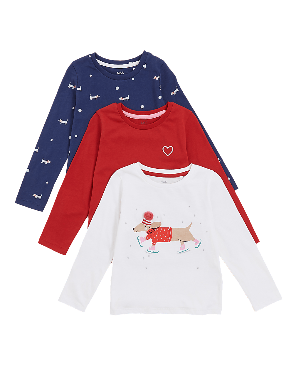 3pk Pure Cotton Animal Tops (2-7 Yrs)