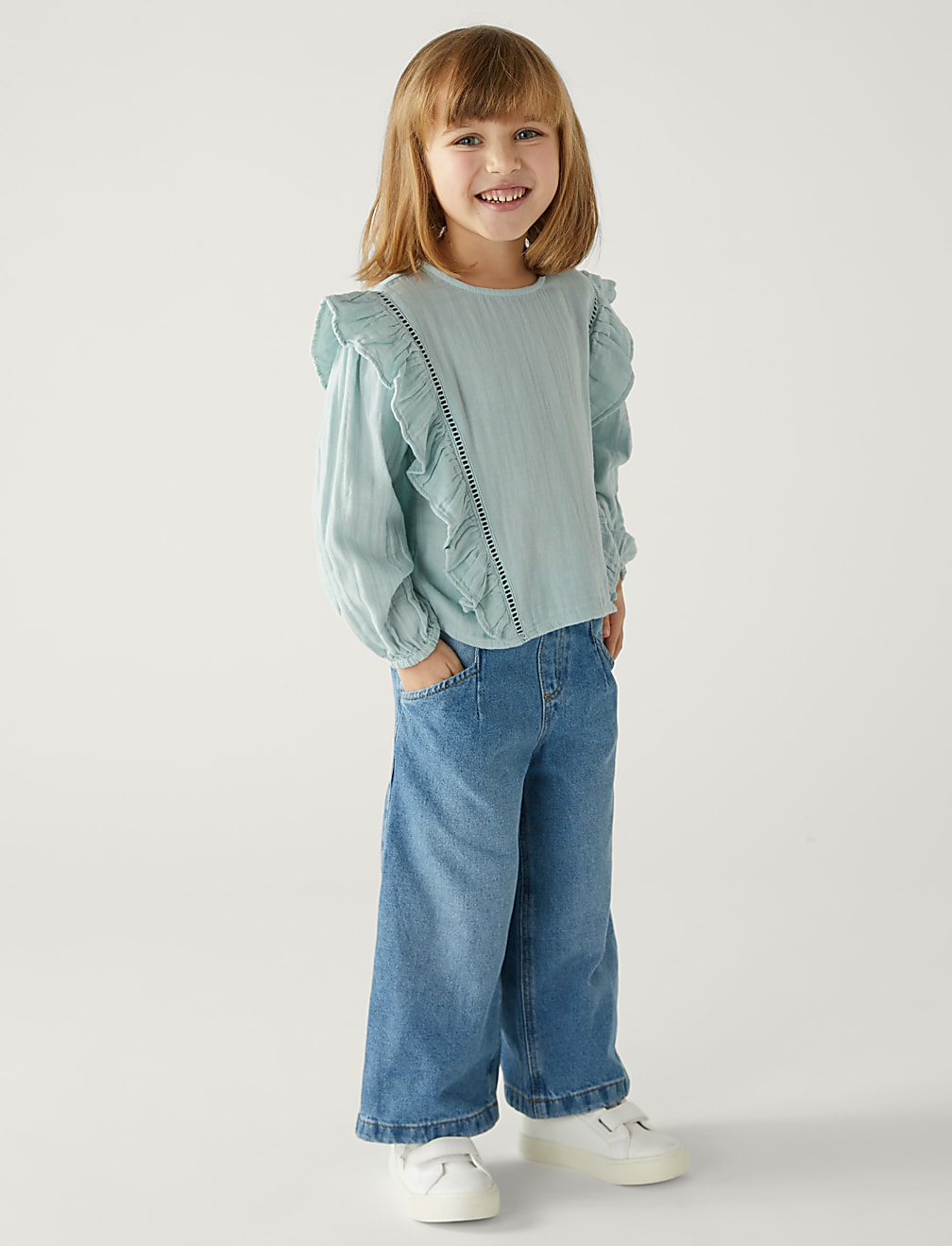 Pure Cotton Frill Blouse
