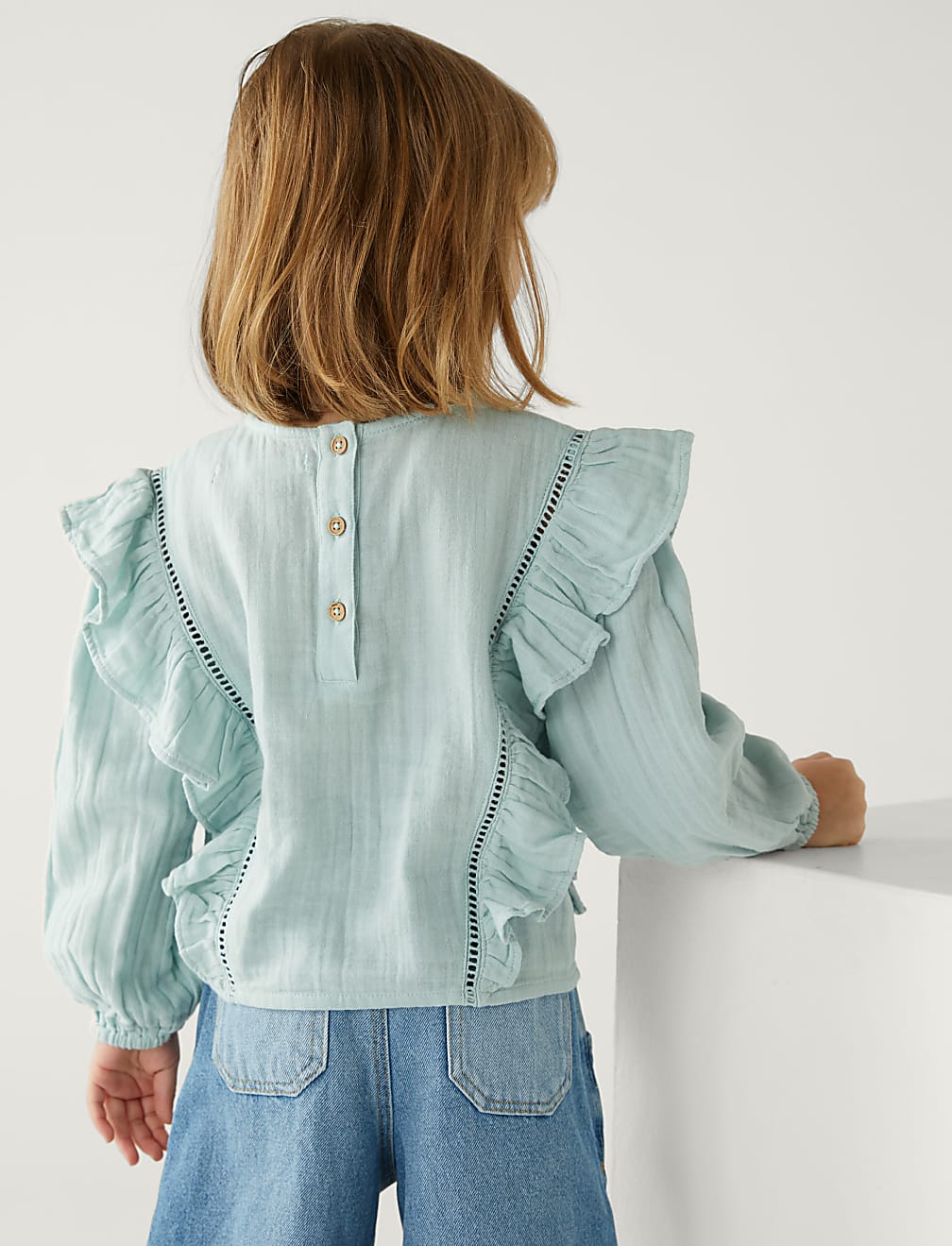 Pure Cotton Frill Blouse