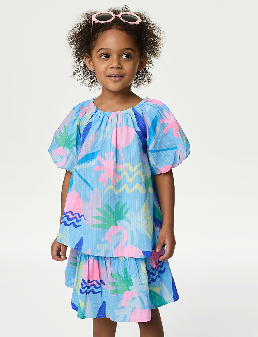 Pure Cotton Tropical Print Top (2-8 Yrs)