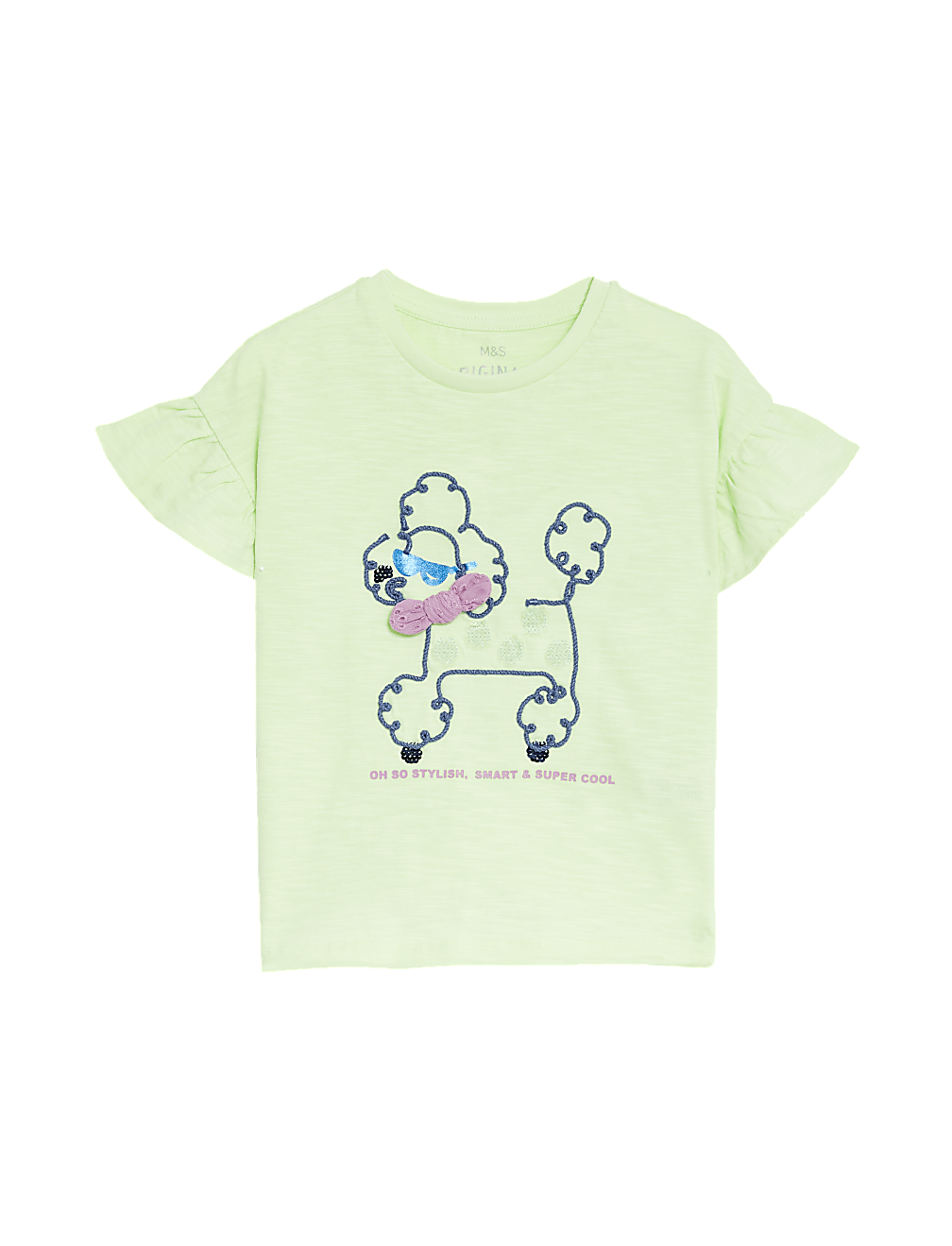 Pure Cotton Embroidered Poodle T-Shirt (2-8 Yrs)