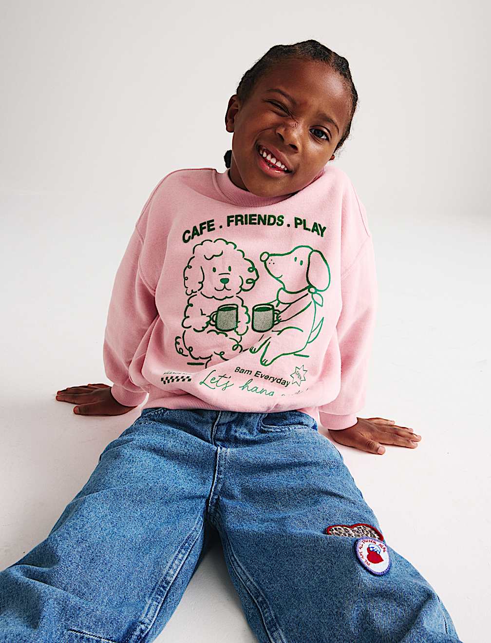 Cotton Rich Cafe Friends Sweatshirt (2-8 Yrs)