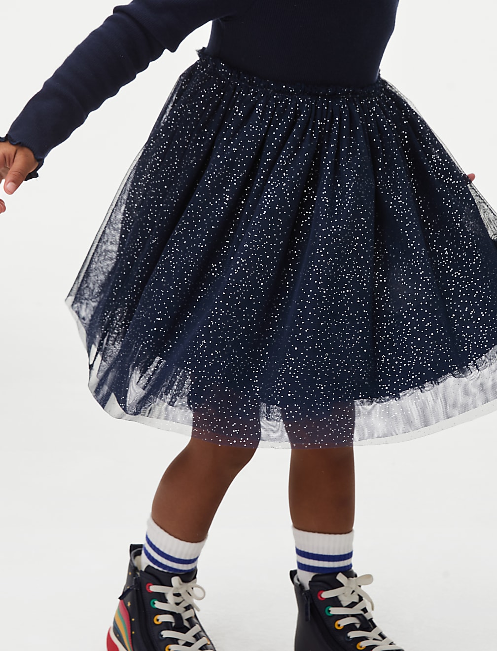 Cotton Rich Tulle Glitter Dress (1-8 Yrs)