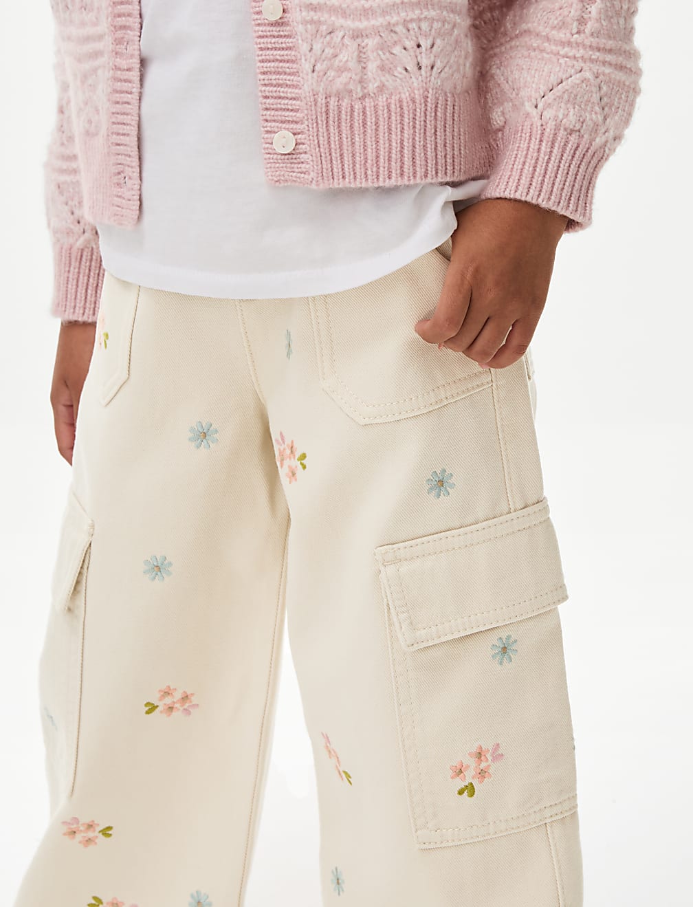 Pure Cotton Butterfly Cargo Trousers (2-8 Yrs)