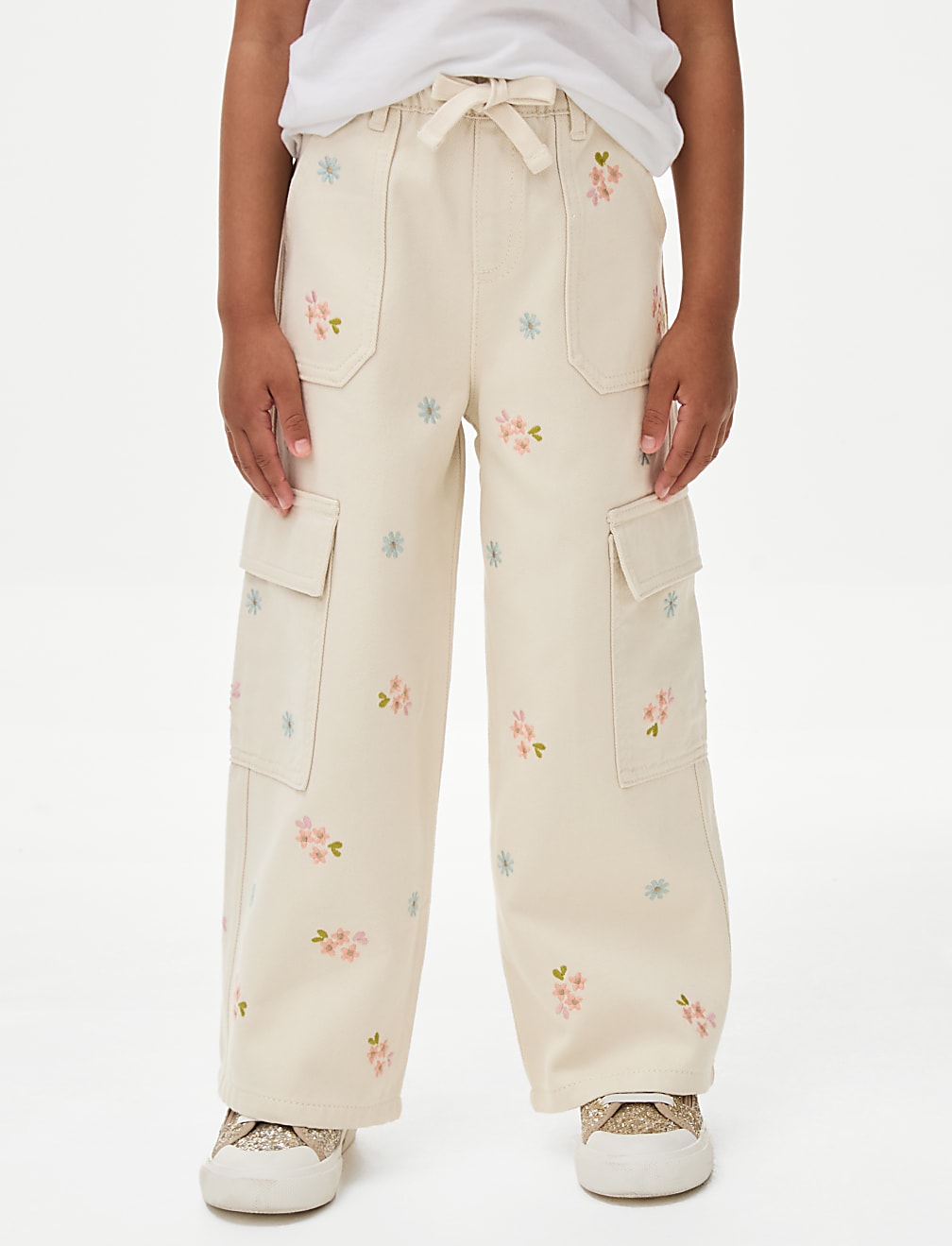 Pure Cotton Butterfly Cargo Trousers (2-8 Yrs)
