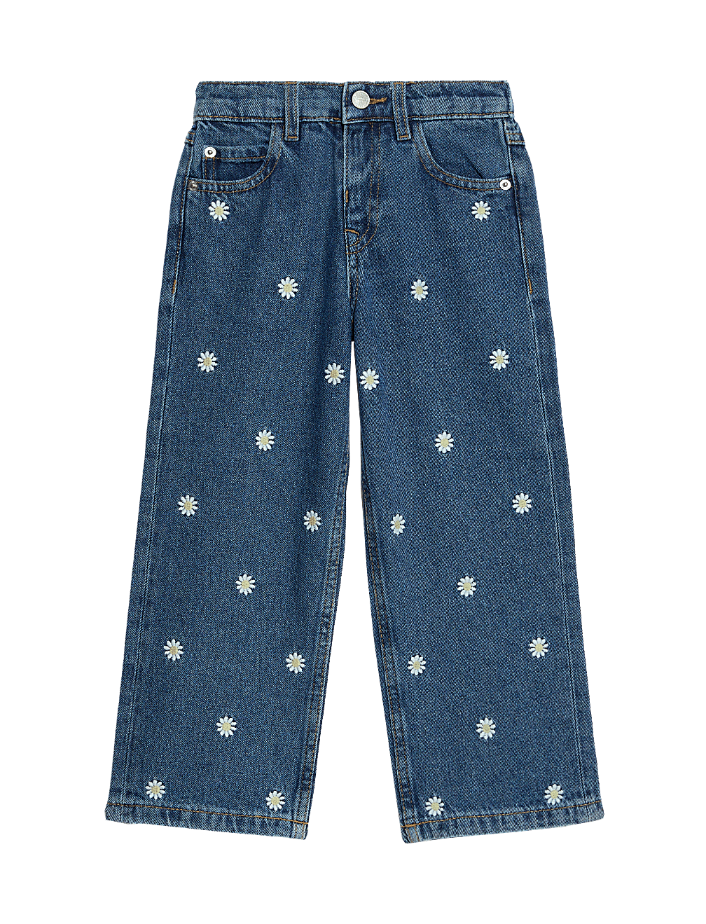 Daisy Embroidery Denim Jeans (2-8 Yrs)