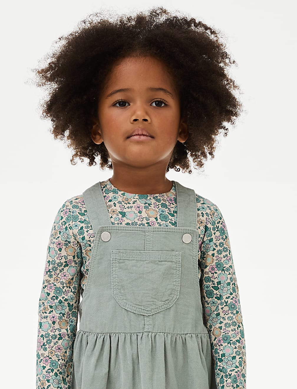 3pc Cord Pinafore, Top and Tights Outfit (2-8 Yrs)