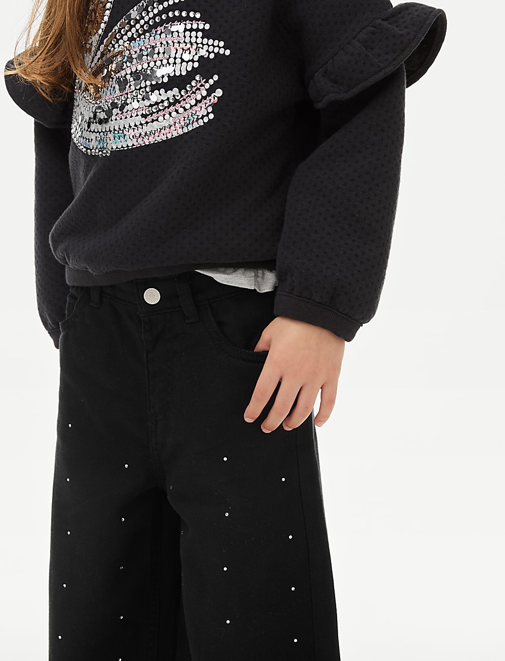 Denim Diamante Straight Leg Jeans (2-10 Yrs)