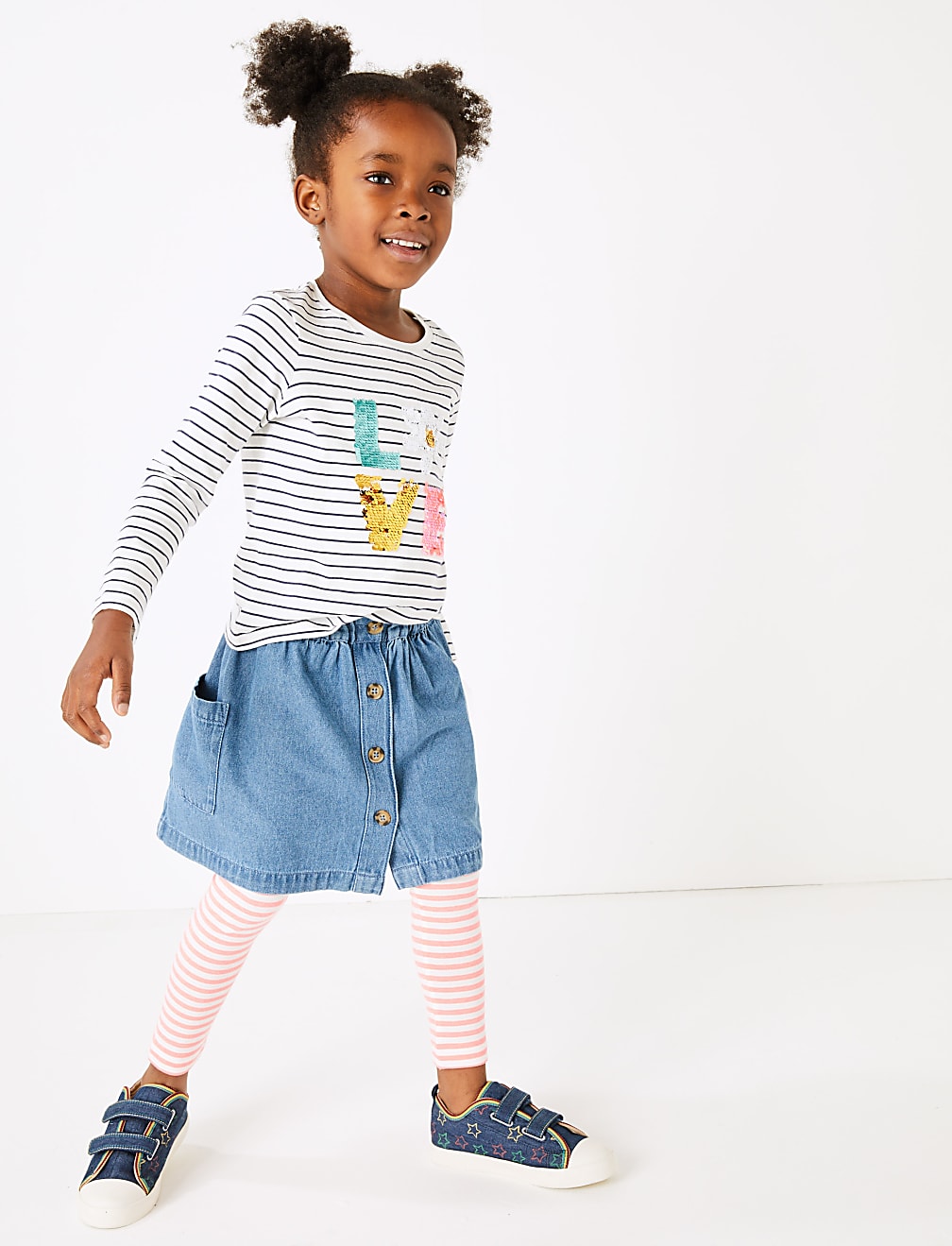 Chambray Button Up Skirt (2-7 Years)