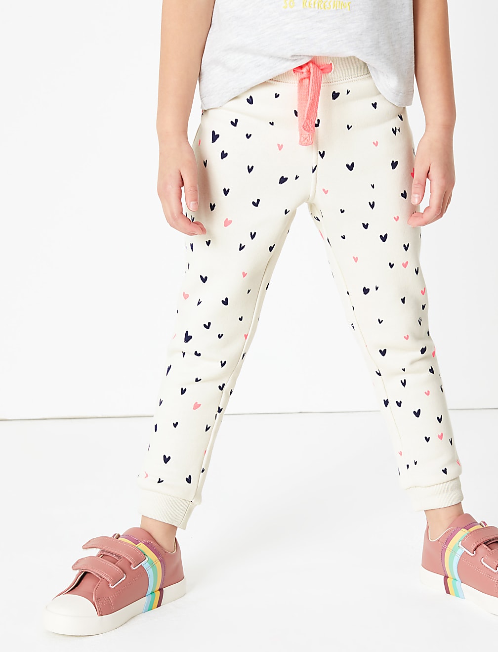 Cotton Heart Print Joggers (2-7 Yrs)