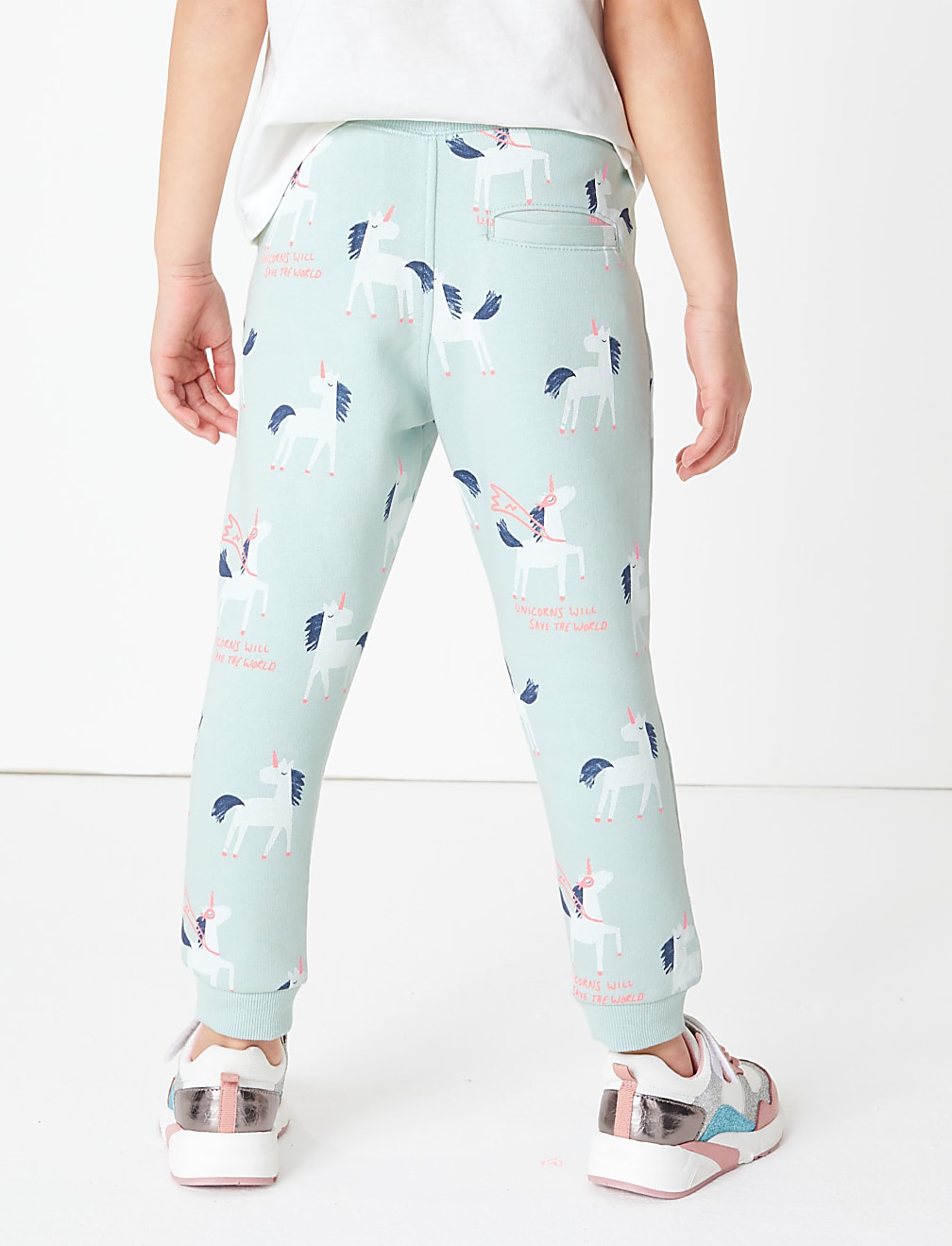 Cotton Unicorn Print Joggers (2-7 Yrs)