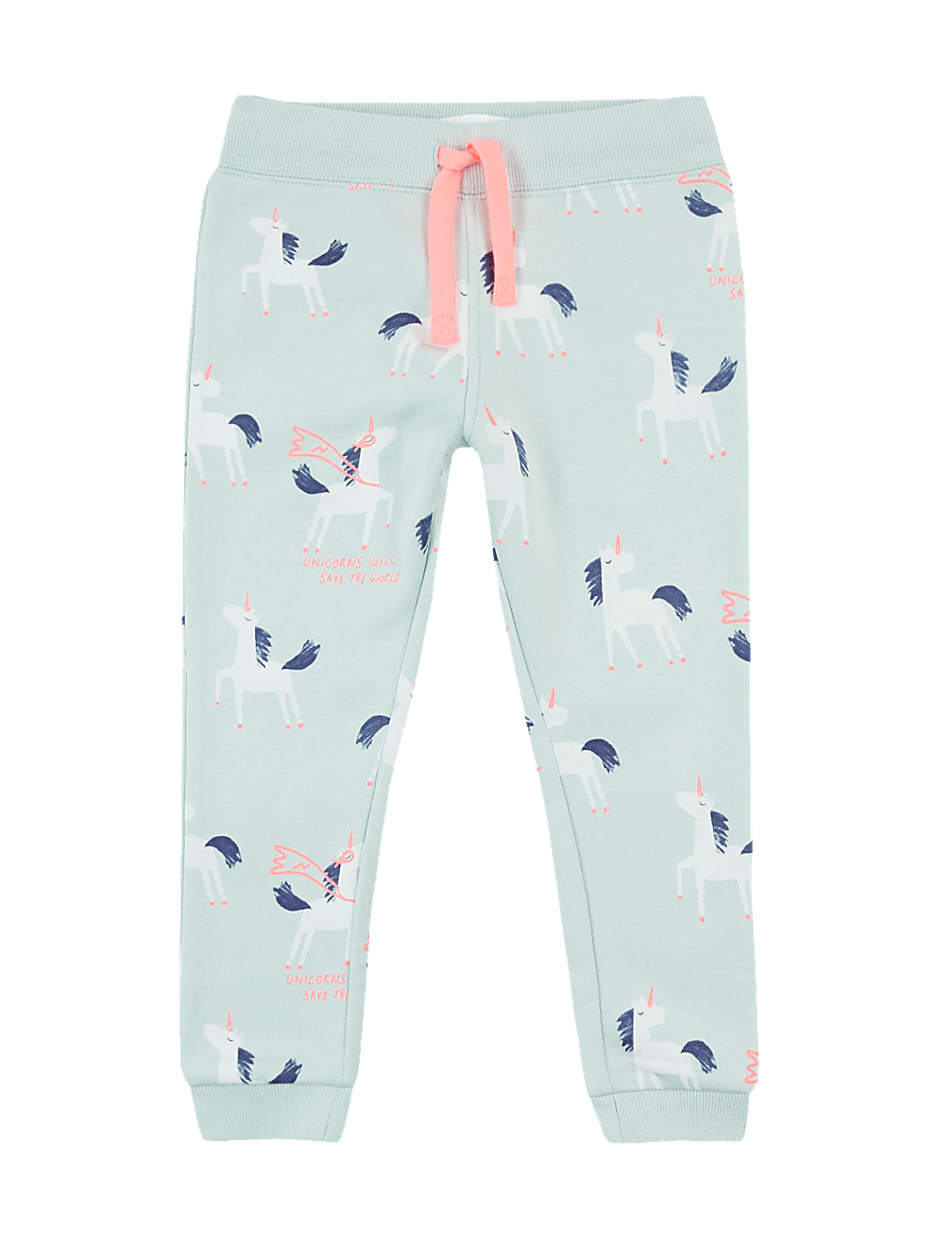 Cotton Unicorn Print Joggers (2-7 Yrs)