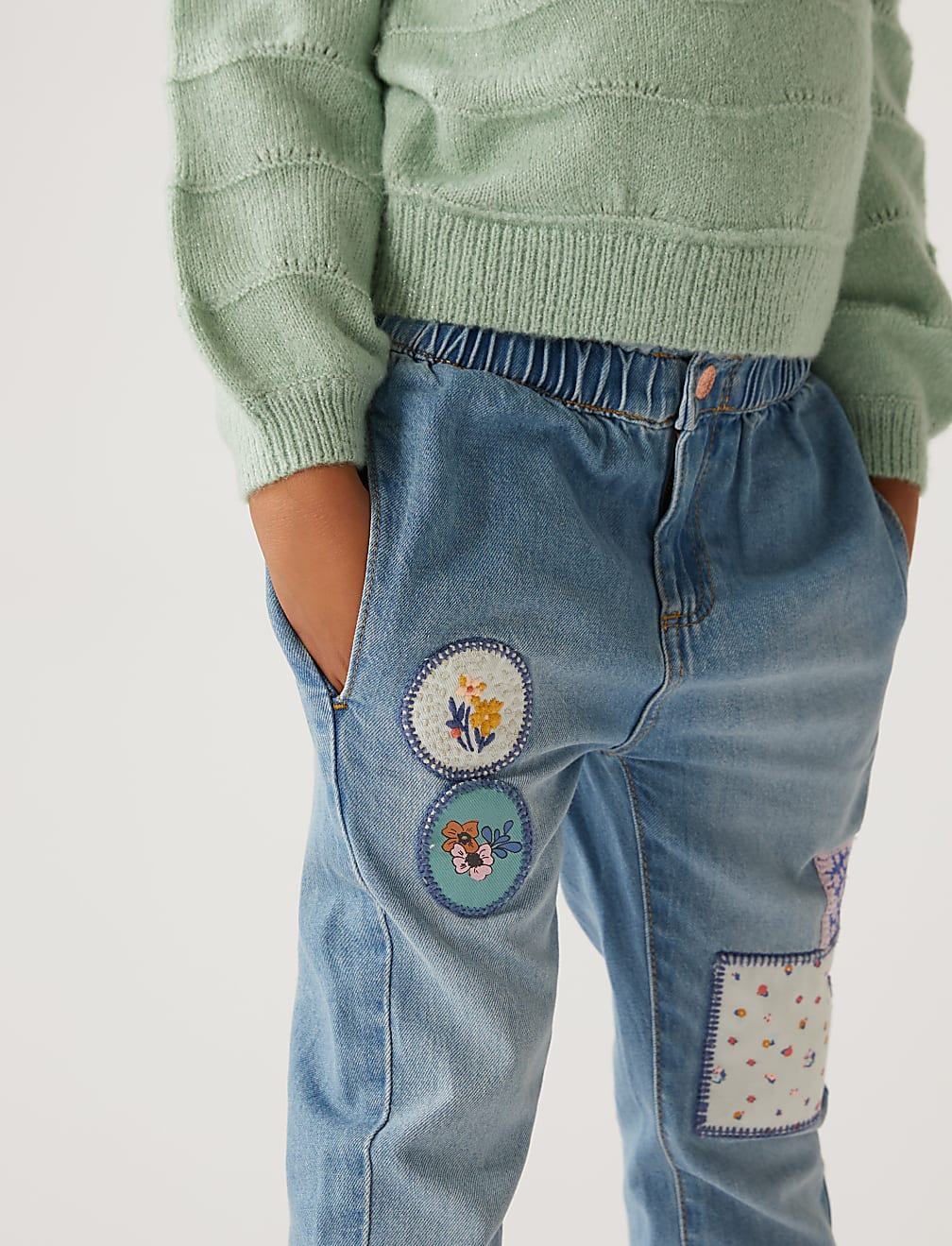 Regular Denim Embroidered Jeans