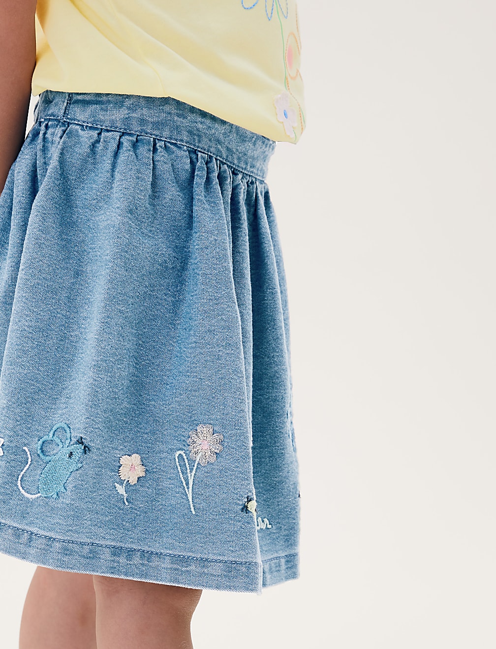 Mini Denim Embroidered Skirt (2-7 Yrs)