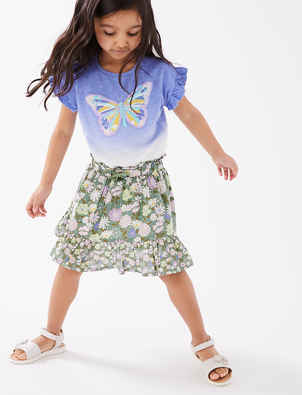 Pure Cotton Floral Skirt (2-7 Yrs)