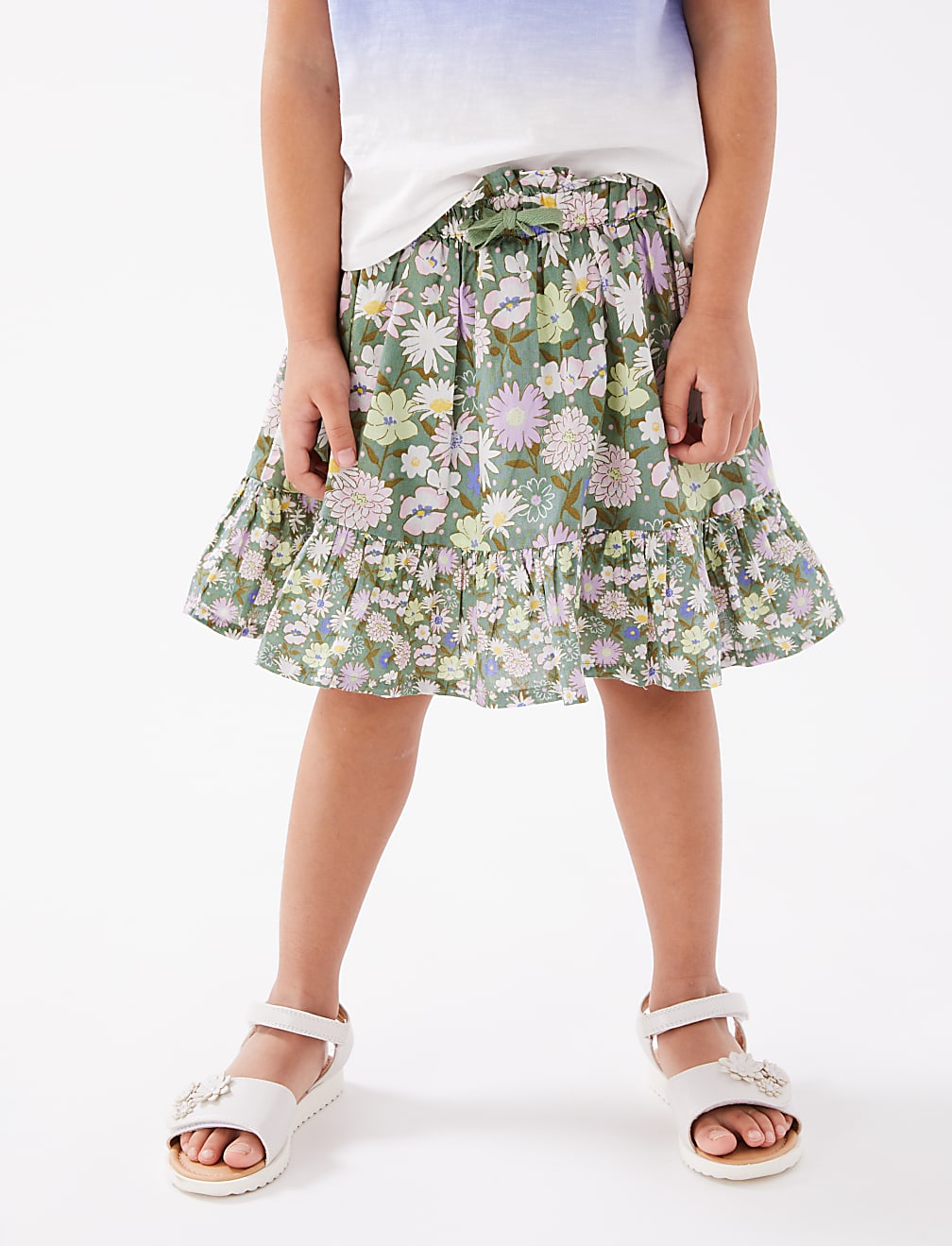Pure Cotton Floral Skirt (2-7 Yrs)