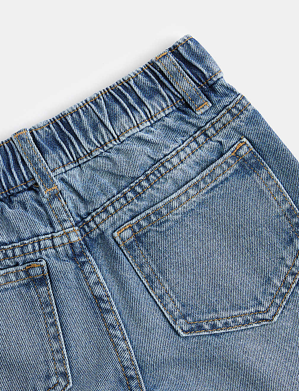 Denim Elasticated Straight Leg Jeans