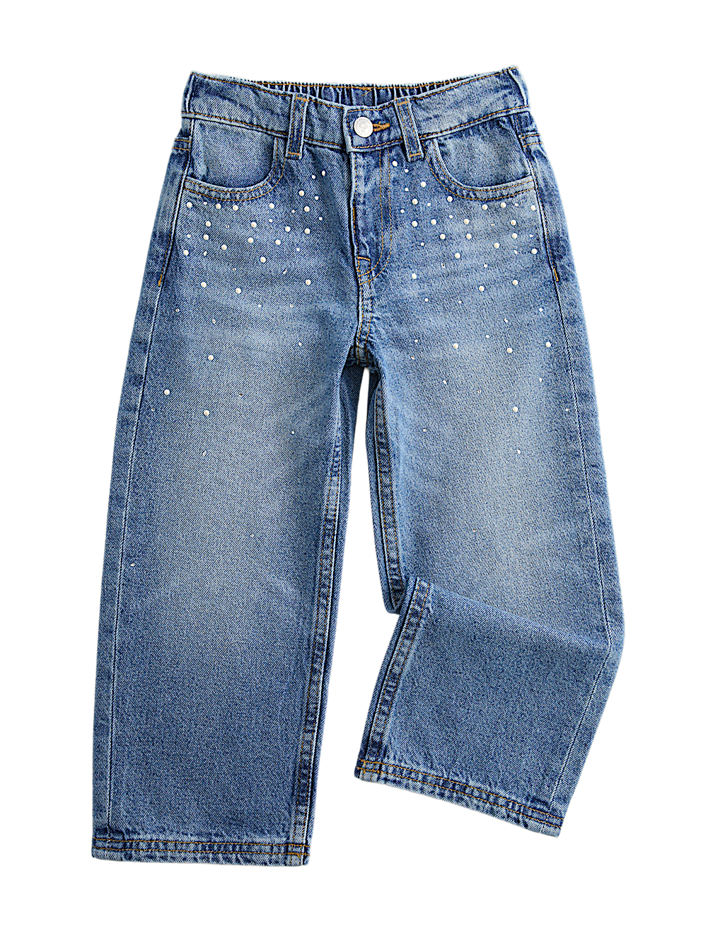 Denim Elasticated Straight Leg Jeans