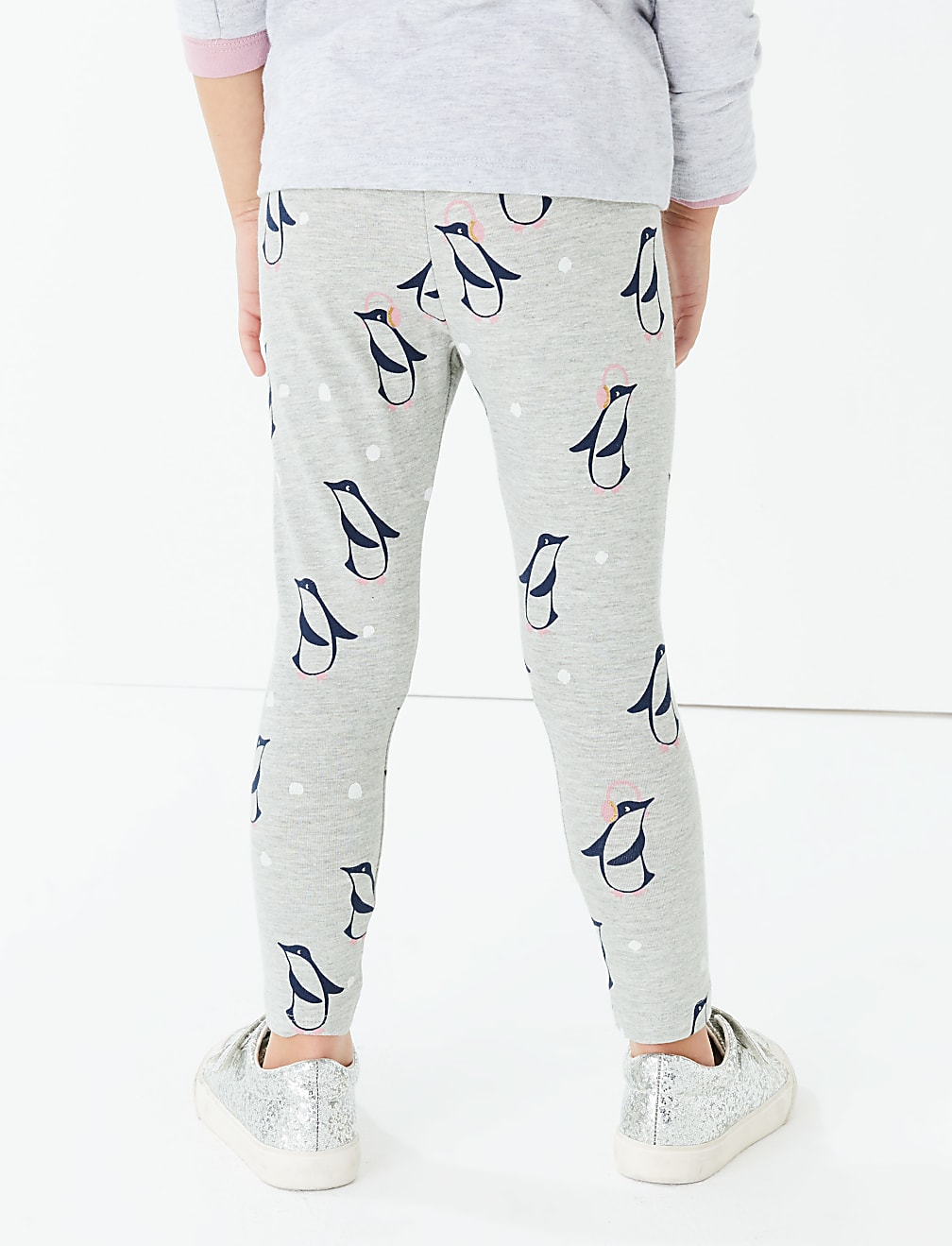 Cotton Penguin Print Leggings (3 Mths - 7 Yrs)