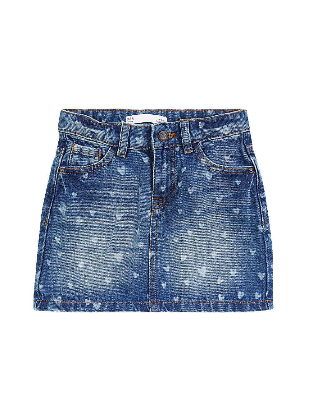 Denim Laser Heart Skirt (2-7 Yrs)