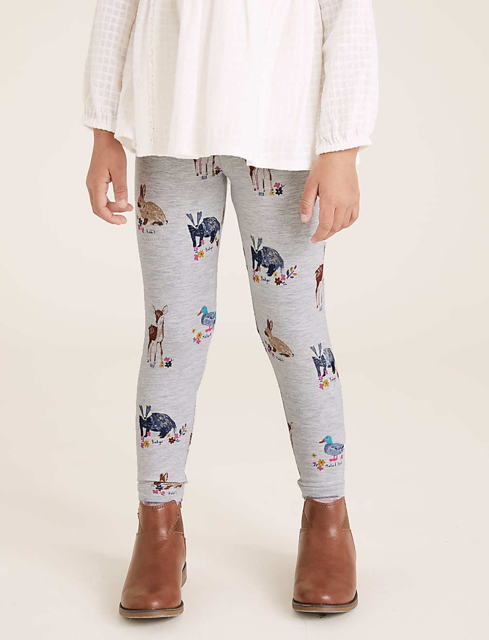 3pk Cotton Rich Animal Leggings (2-7 Yrs)