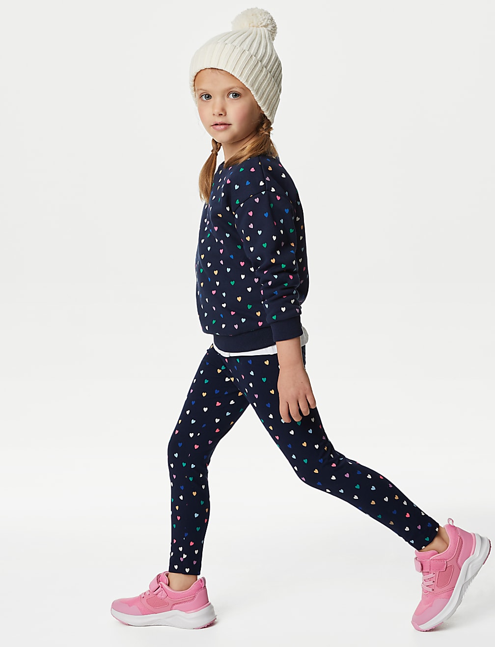 Cotton Rich Heart Leggings (2-8 Yrs)