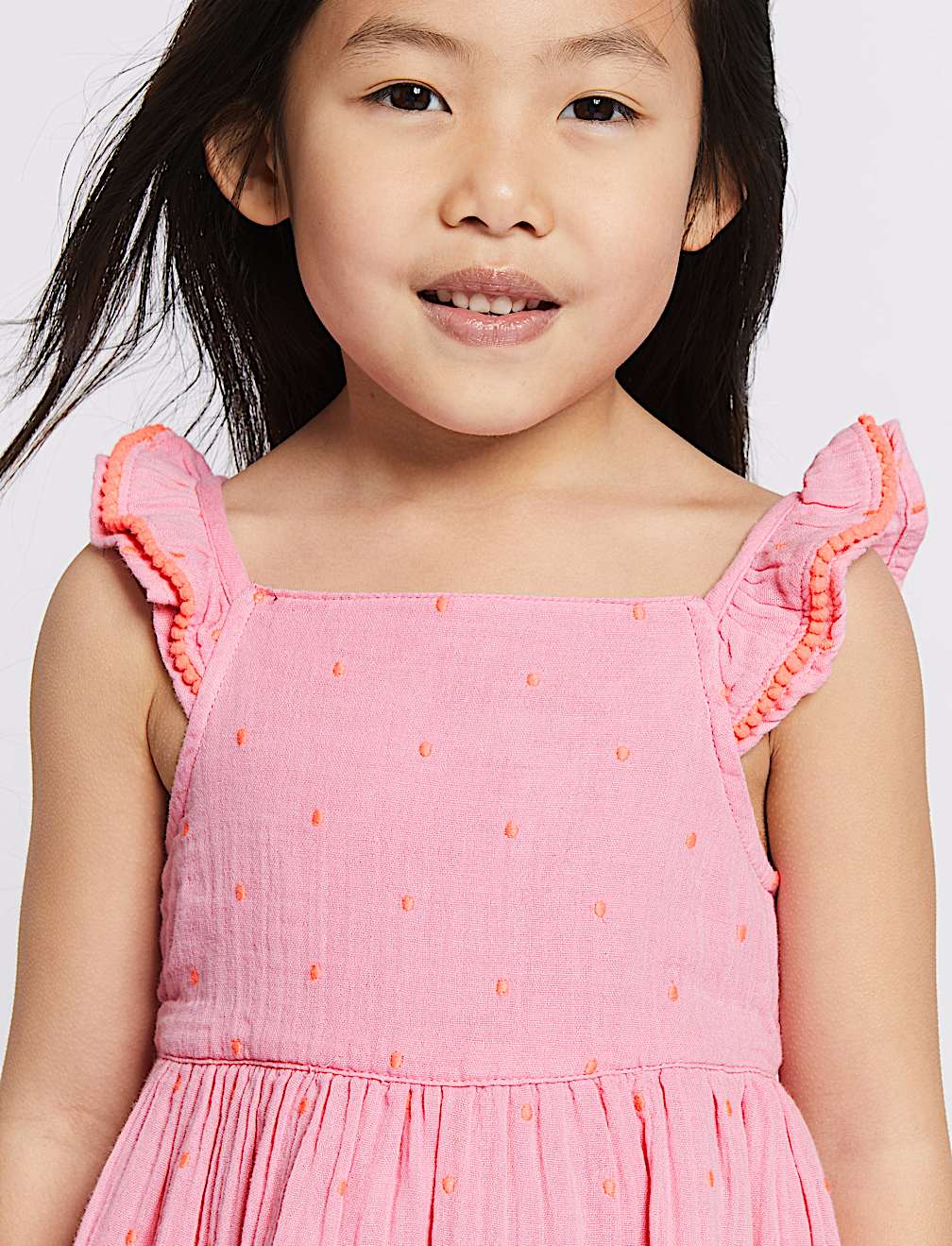 Pure Cotton Embroidered Dress (3 Months - 7 Years)