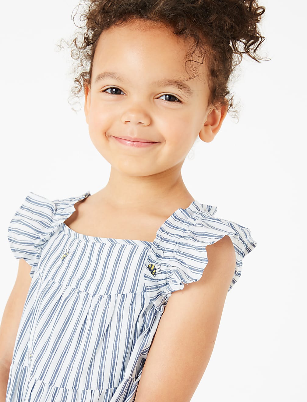 Cotton Bee Embroidered Dress (2-7 Yrs)
