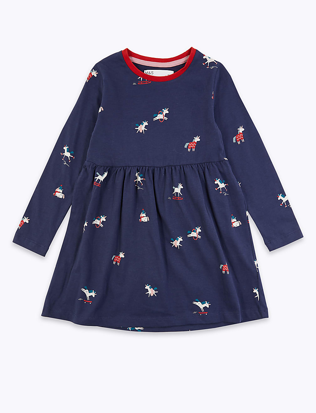 Cotton Rich Unicorn Print Dress (3 Mths - 7 Yrs)