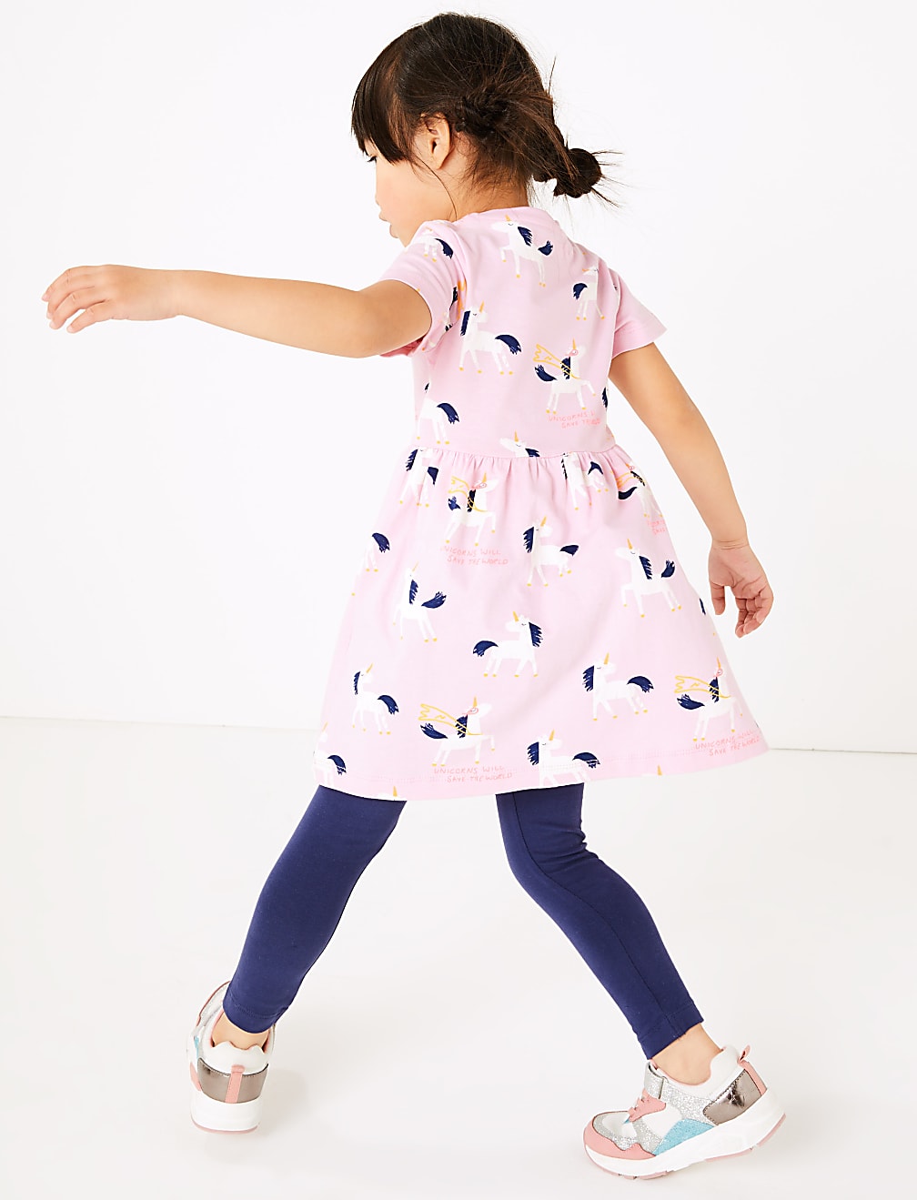 Cotton Unicorn Print Dress (2-7 Yrs)