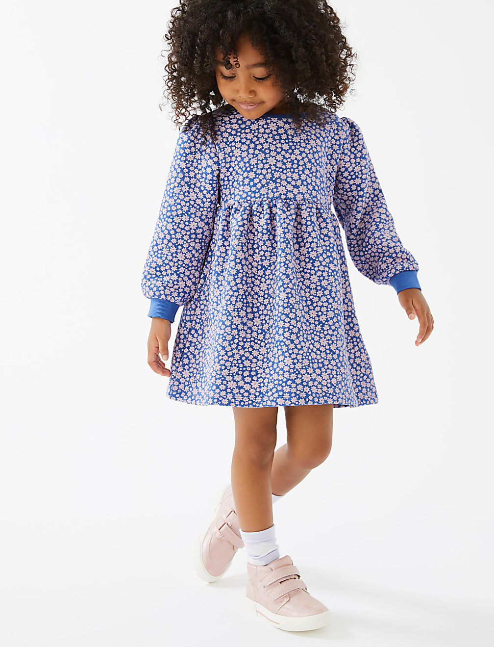 Cotton Rich Floral Quilted Dress (2-7 Yrs)