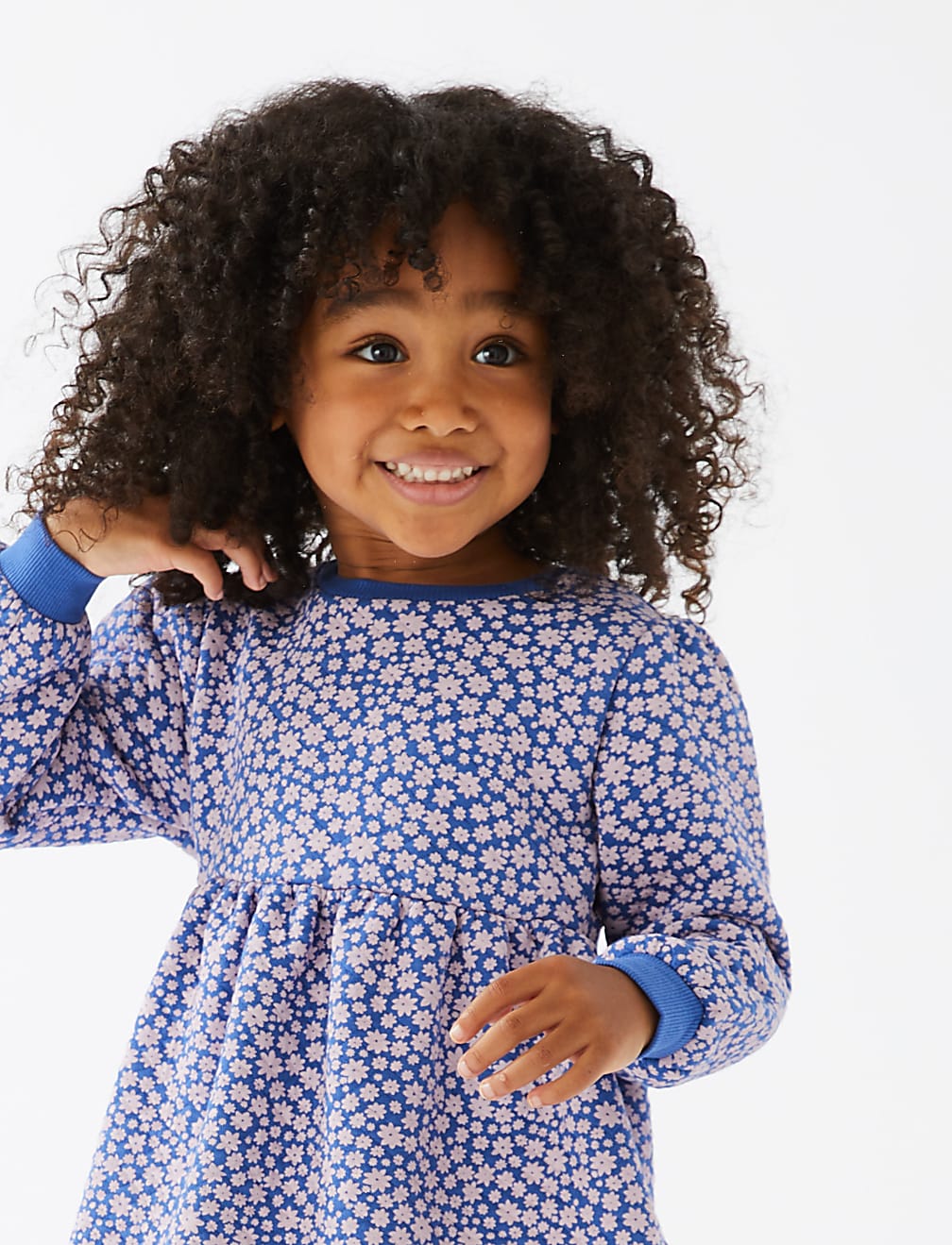 Cotton Rich Floral Quilted Dress (2-7 Yrs)