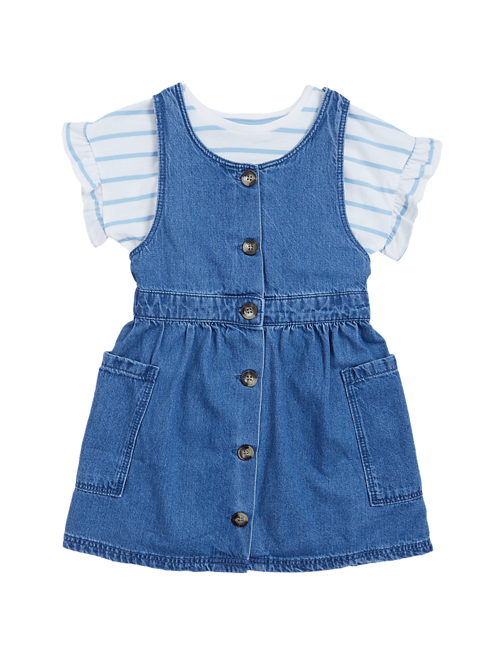 2pc Pure Cotton Pinafore Outfit (2-7 Yrs)