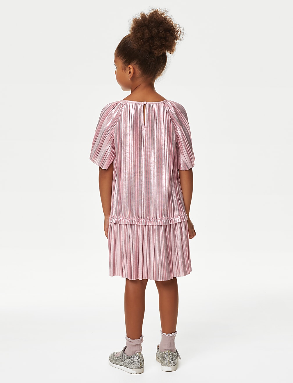 Plisse Metallic Dress (2-8 Yrs)