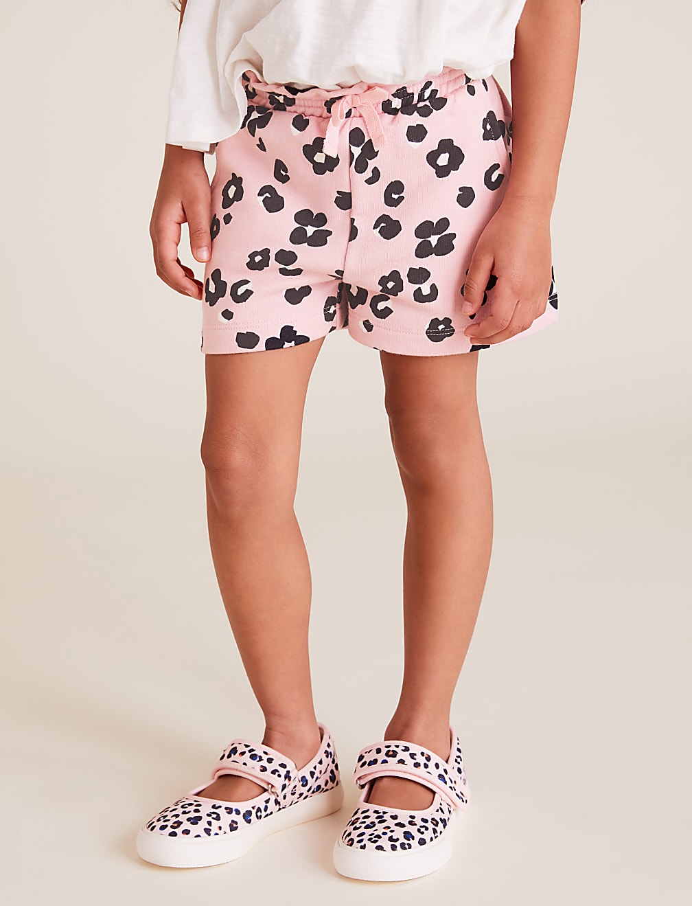 Cotton Leopard Print Shorts