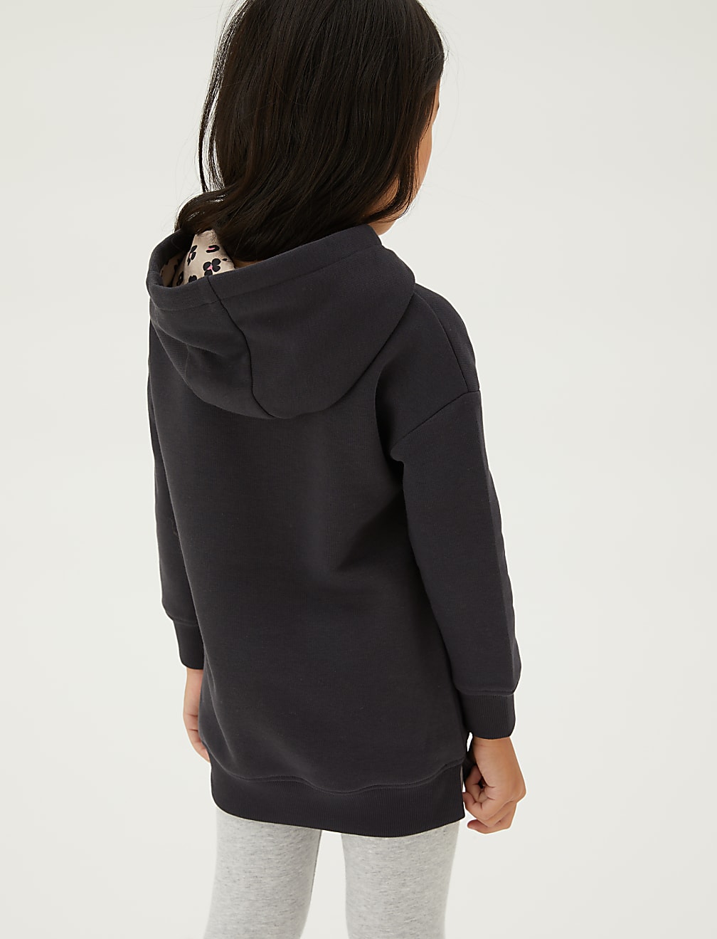 Cotton Rich Hooded Rainbow Sequin Dress (2-7 Yrs)