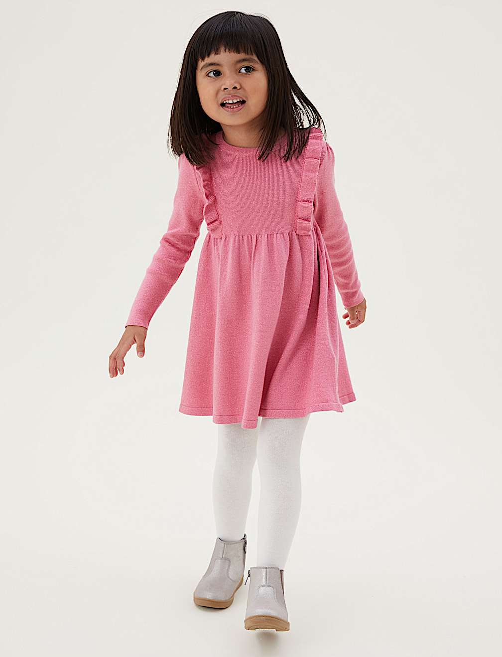 2pc Frill Dress & Tights Set (2-7 Yrs)