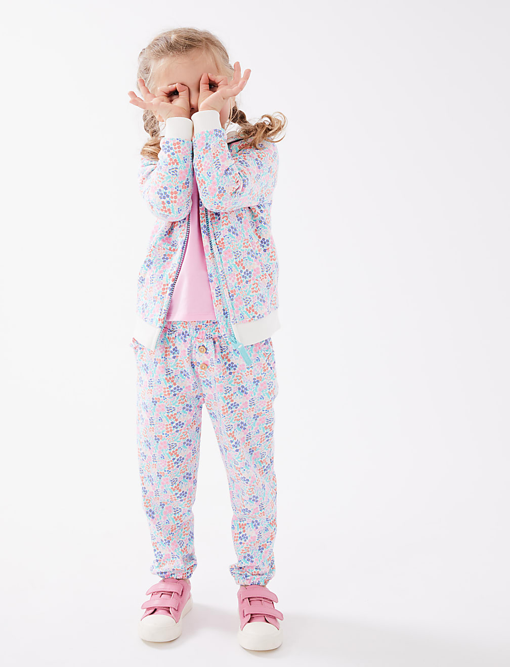 Pure Cotton Floral Trousers (2-7 Yrs)