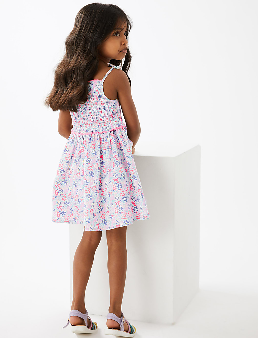 Pure Cotton Floral Dress (2-7 Yrs)