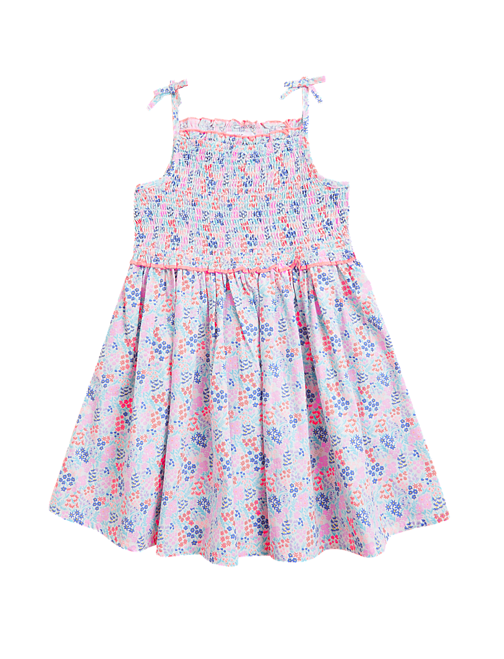 Pure Cotton Floral Dress (2-7 Yrs)