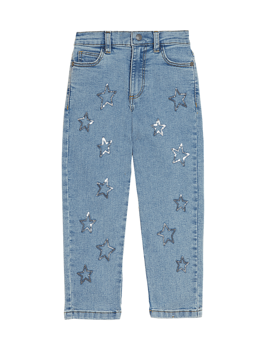 Regular Denim Sequin Star Jeans