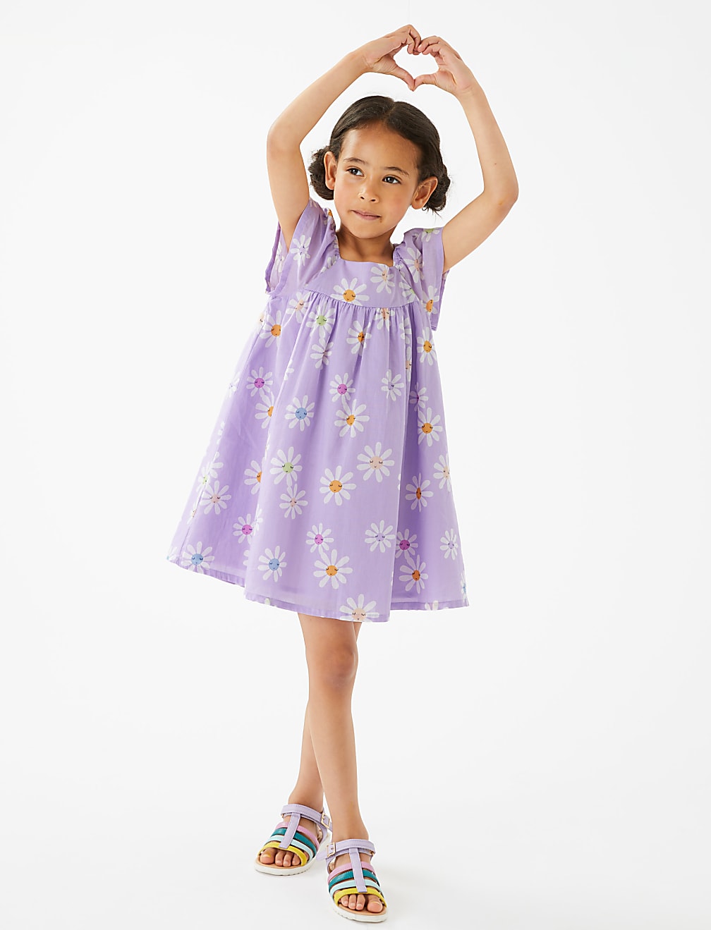Pure Cotton Daisy Print Dress (2-7 Yrs)