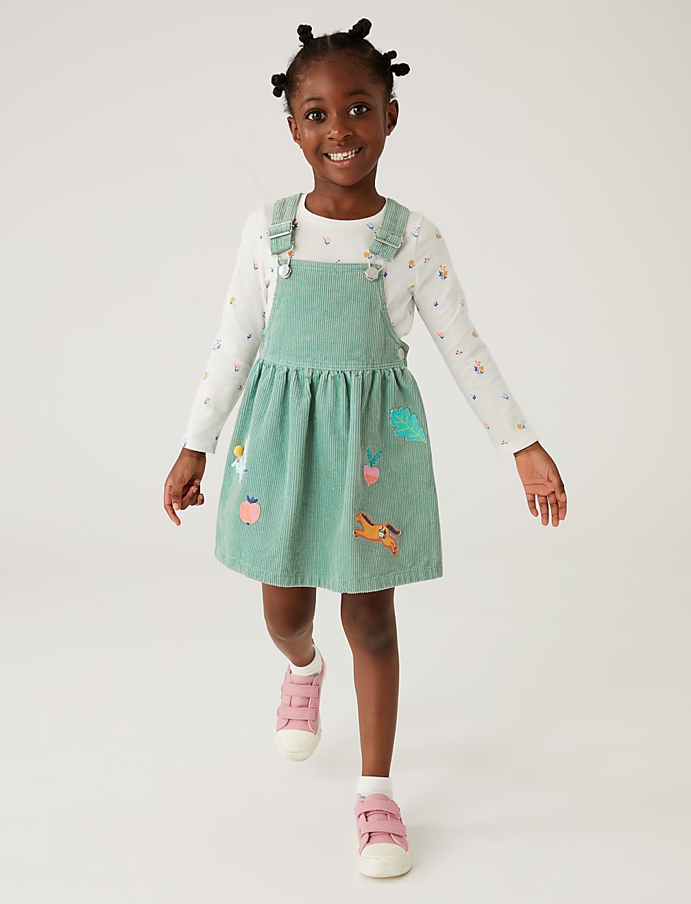 2pc Pure Cotton Pinafore Outfit