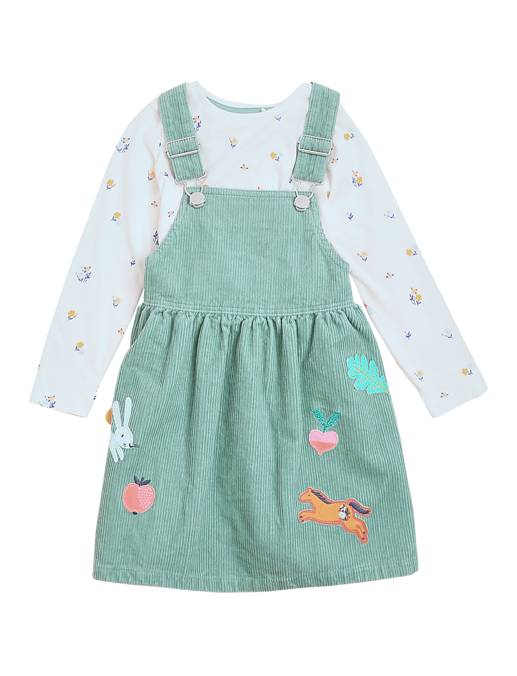 2pc Pure Cotton Pinafore Outfit